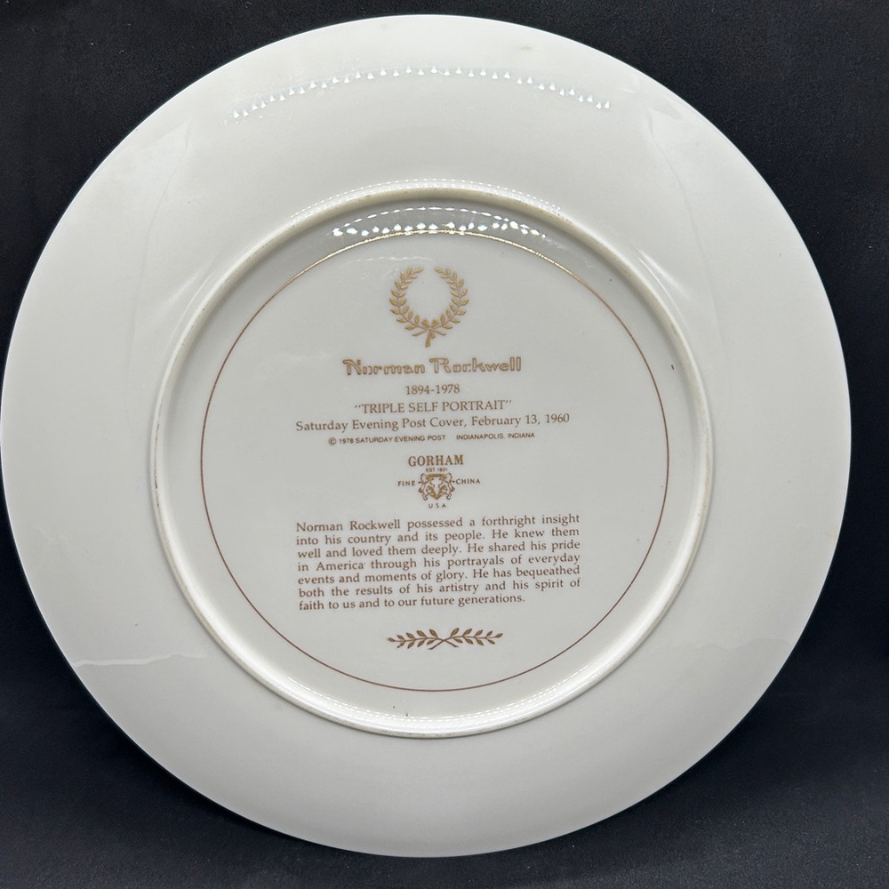Norman Rockwell Artist at Work Plate with Blue and Red Details 10.75” inch. - Picture 2 of 7